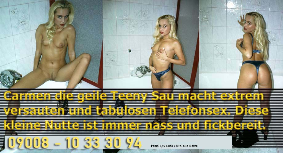 Carmen versautes und tabuloses Telefonsex Miststück. Ich bin eine dreckige Telefonsex Hobbyhure und mache extremen Hardcore Telefonsex mit anpissen und auch vollscheissen. Ich mag Kaviar und Natursekt Telefonsex das macht mich einfach geil.